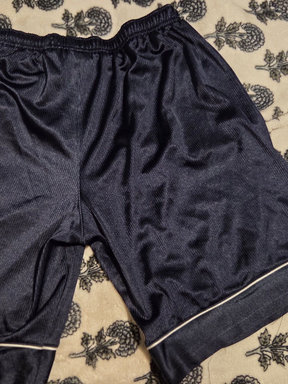 Nike Men's Dark Blue Athletic Shorts with White Trim